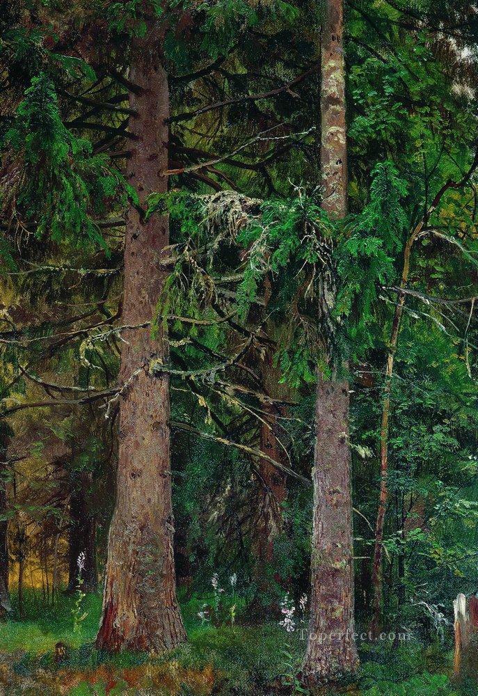 fir forest 1890 classical landscape Ivan Ivanovich Oil Paintings